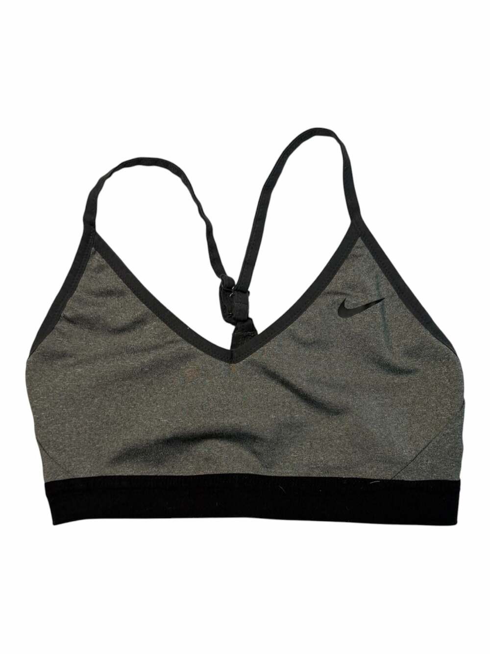 Nike Indy Light Support Padded V-Neck Sports Bra Grey Black